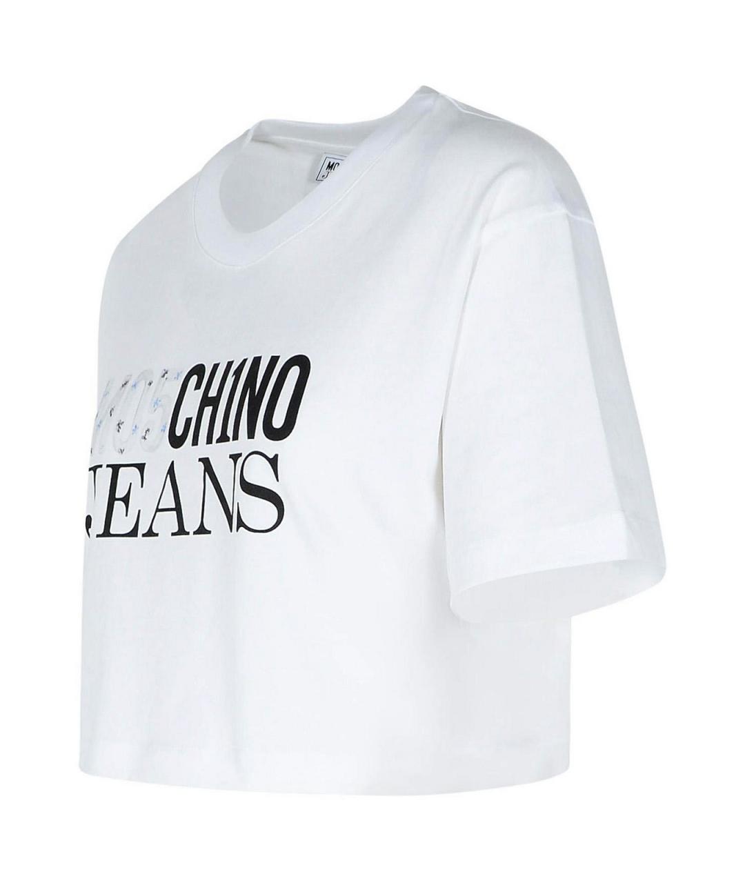 MOSCHINO JEANS Белая хлопковая футболка, фото 3