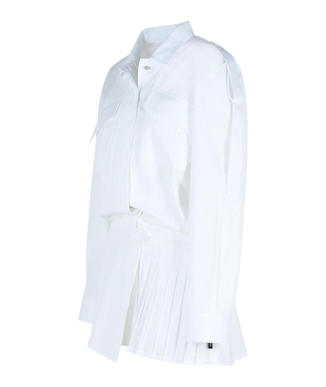 OFF-WHITE Белое хлопковое повседневное платье, фото 3