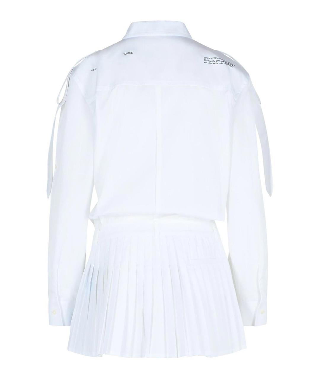 OFF-WHITE Белое хлопковое повседневное платье, фото 2