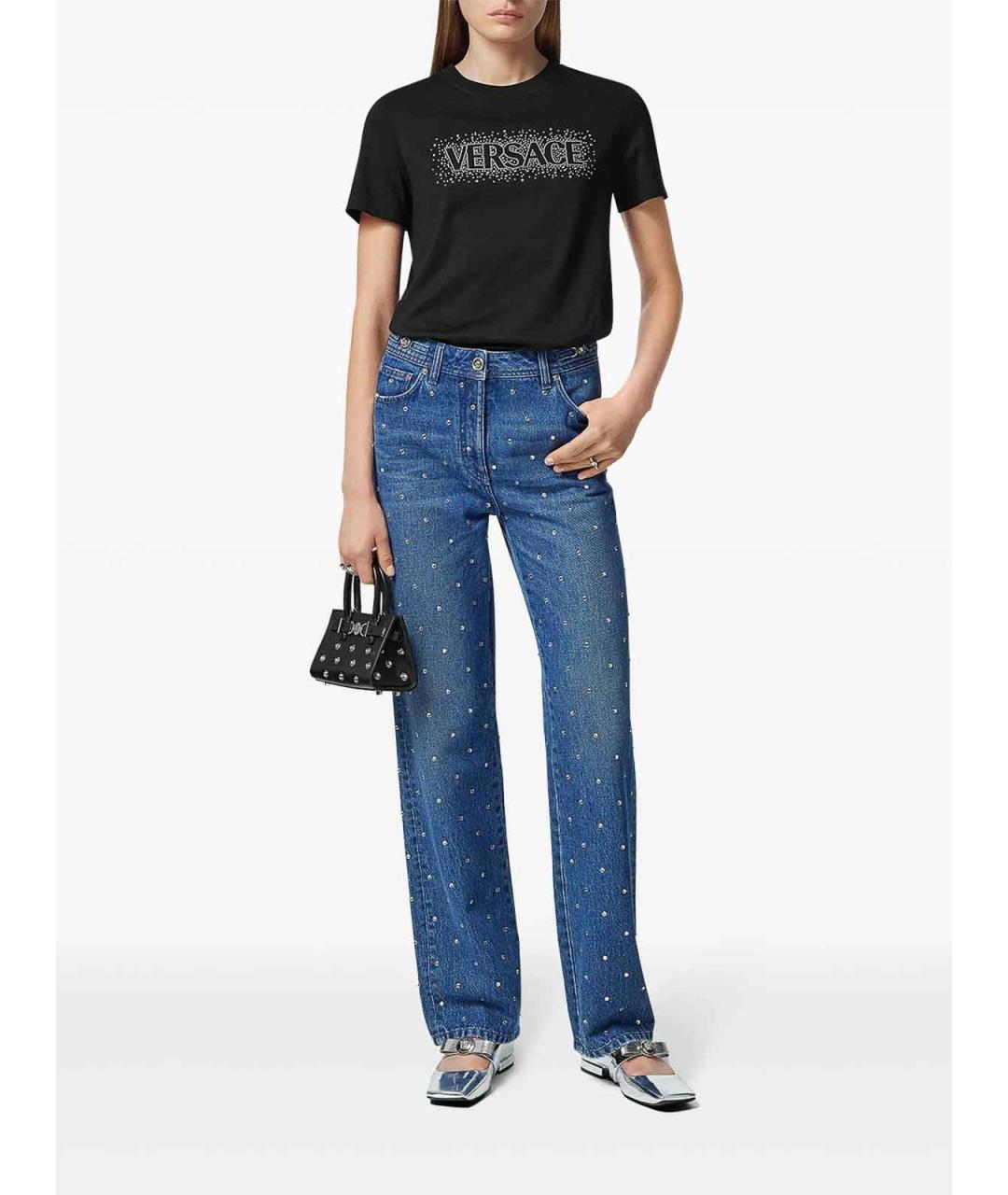 VERSACE Черная хлопковая футболка, фото 2