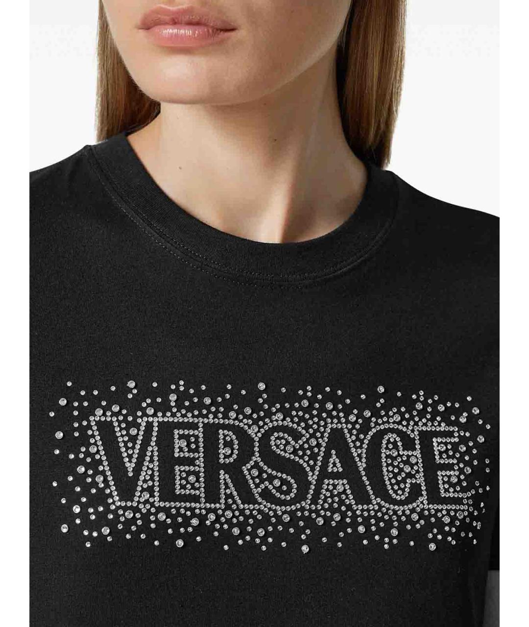 VERSACE Черная хлопковая футболка, фото 5