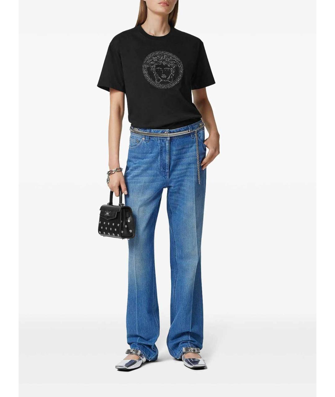 VERSACE Черная хлопковая футболка, фото 2