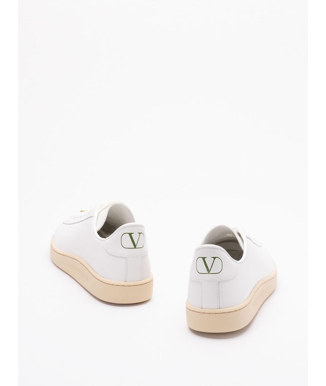 VALENTINO Белые кожаные низкие кроссовки / кеды, фото 3