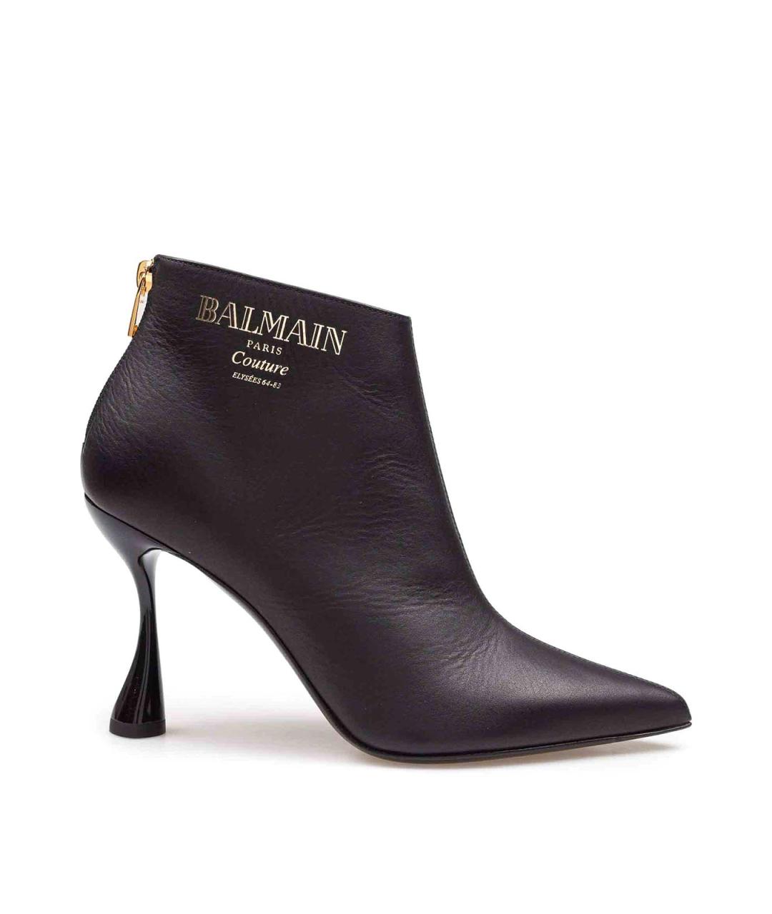 BALMAIN Черные кожаные ботильоны, фото 1