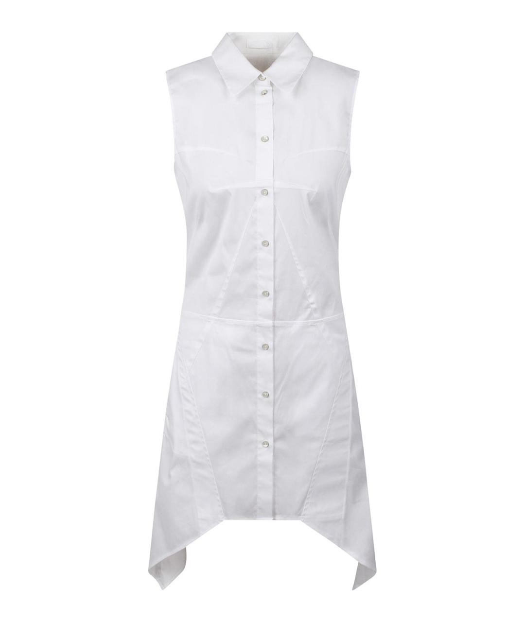 HELMUT LANG Белое хлопковое повседневное платье, фото 1