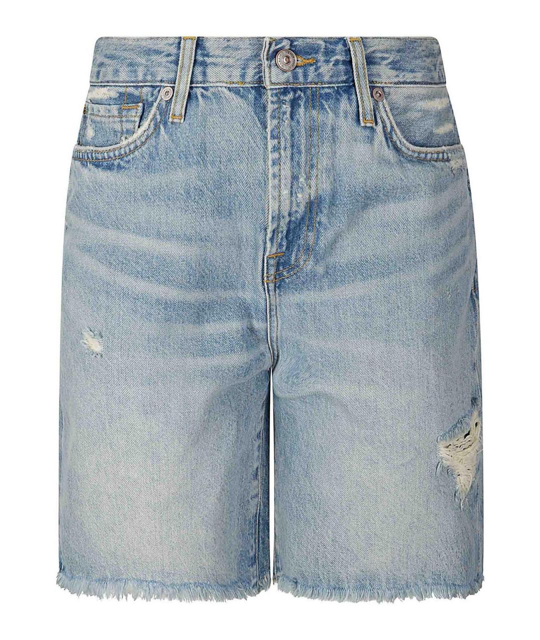 7 FOR ALL MANKIND Синие хлопковые шорты, фото 1