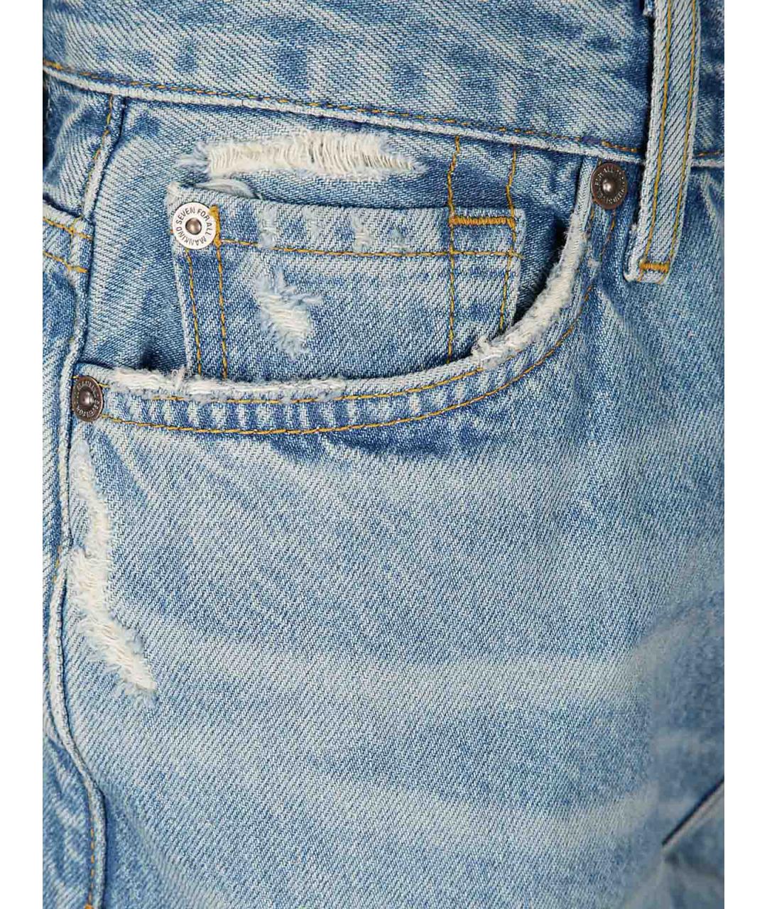 7 FOR ALL MANKIND Синие хлопковые шорты, фото 3