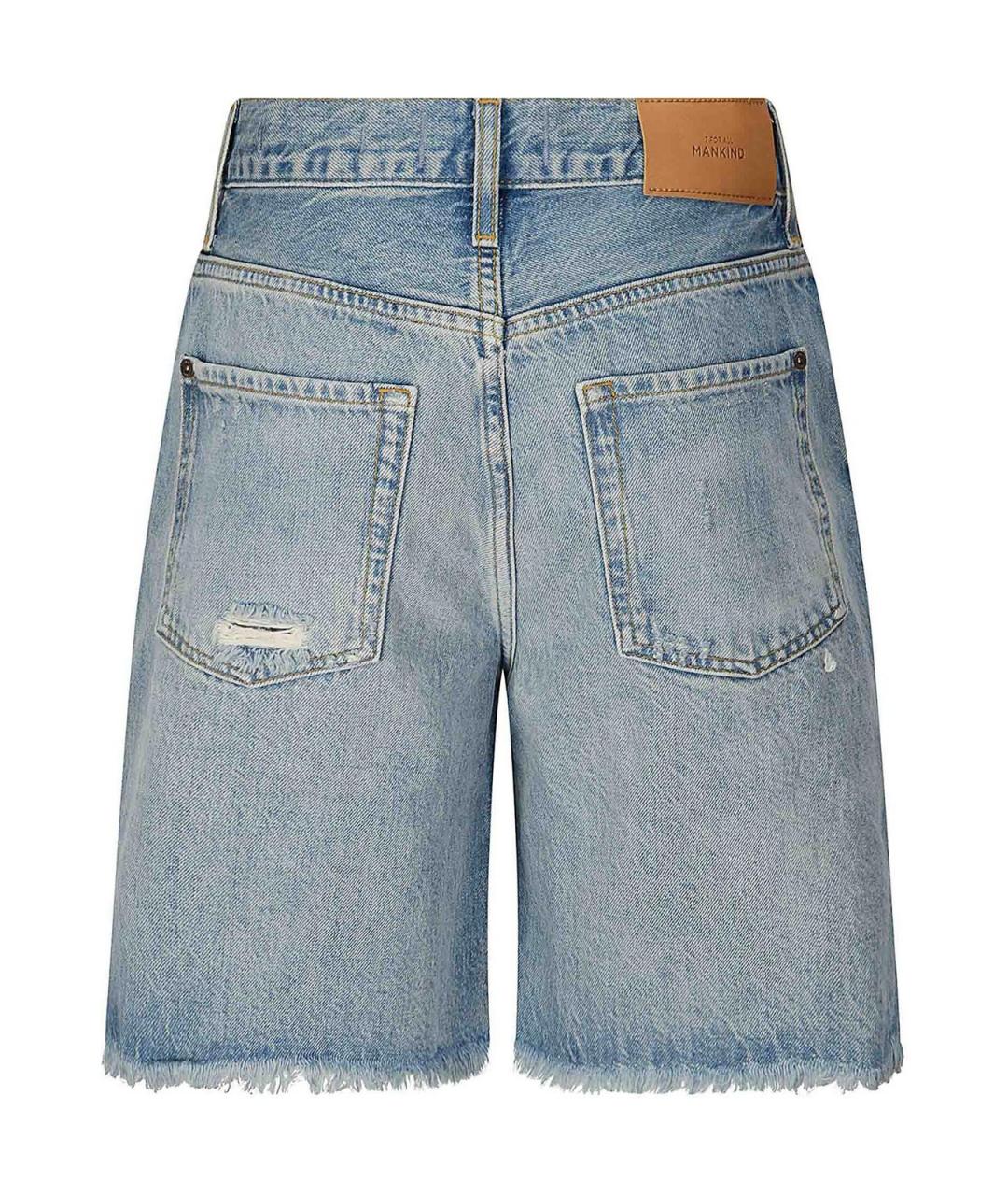 7 FOR ALL MANKIND Синие хлопковые шорты, фото 2