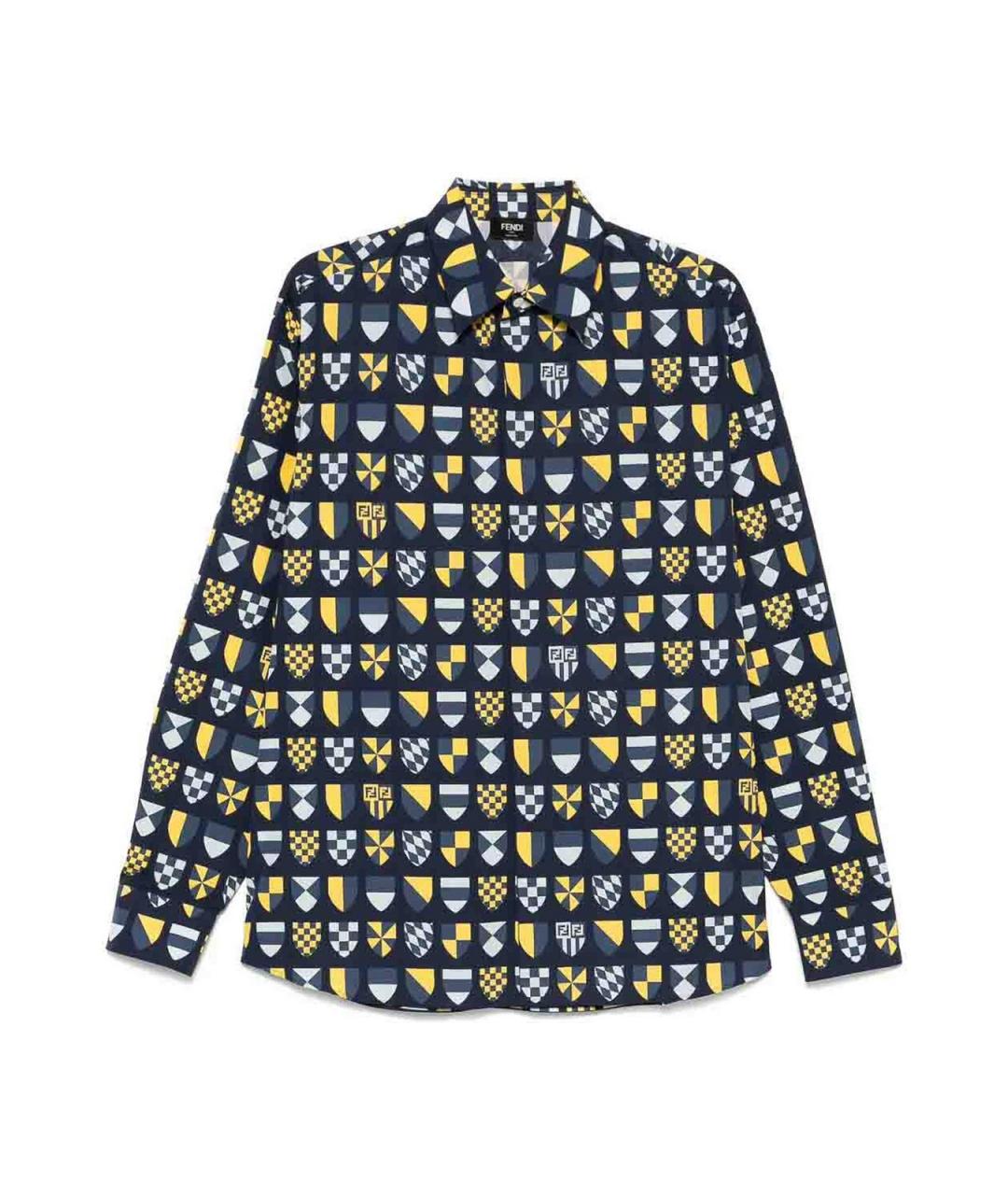 FENDI Мульти хлопковая кэжуал рубашка, фото 1