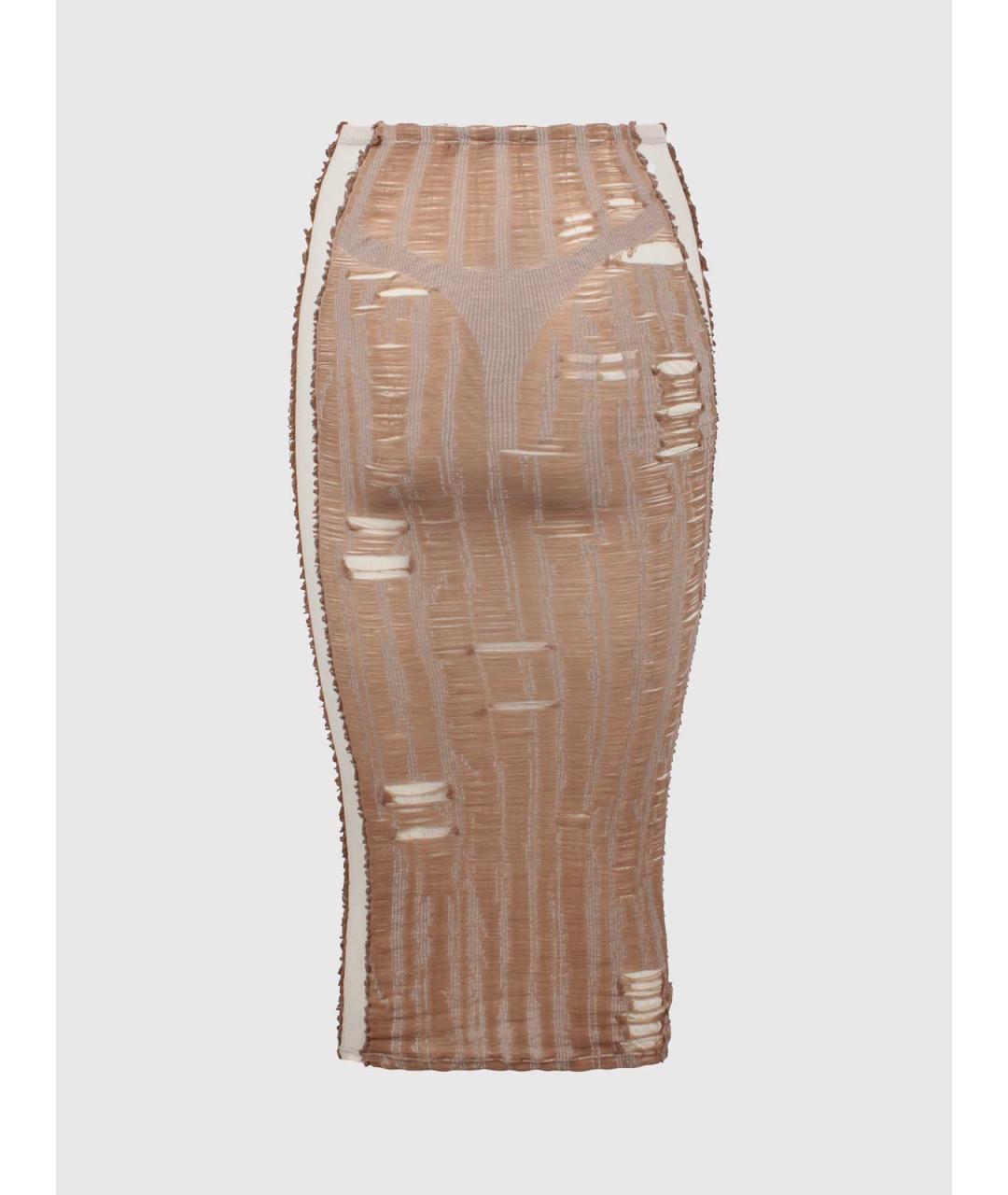 DIESEL Бежевая хлопковая юбка миди, фото 2