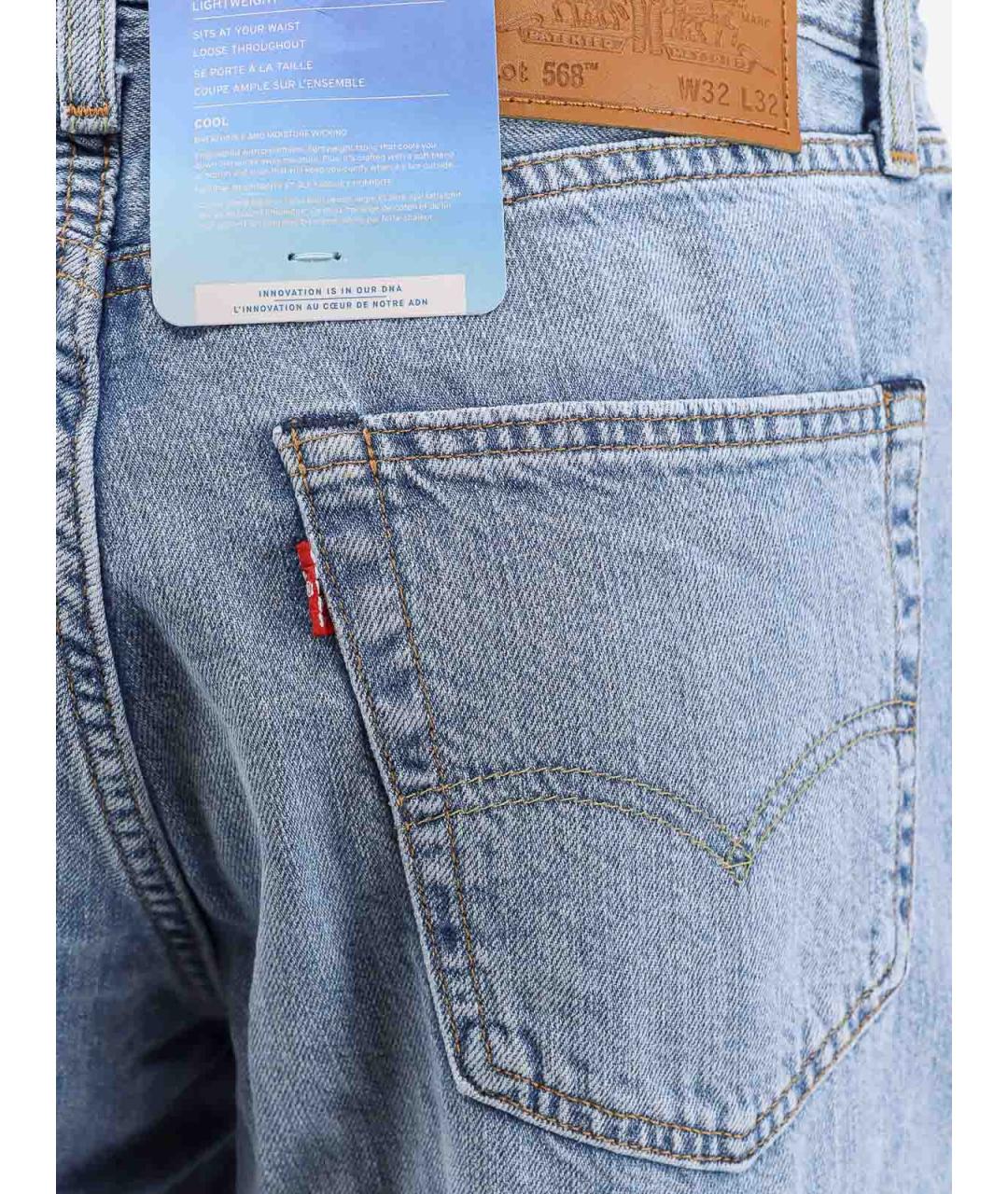 LEVI'S Голубые хлопковые прямые джинсы, фото 3
