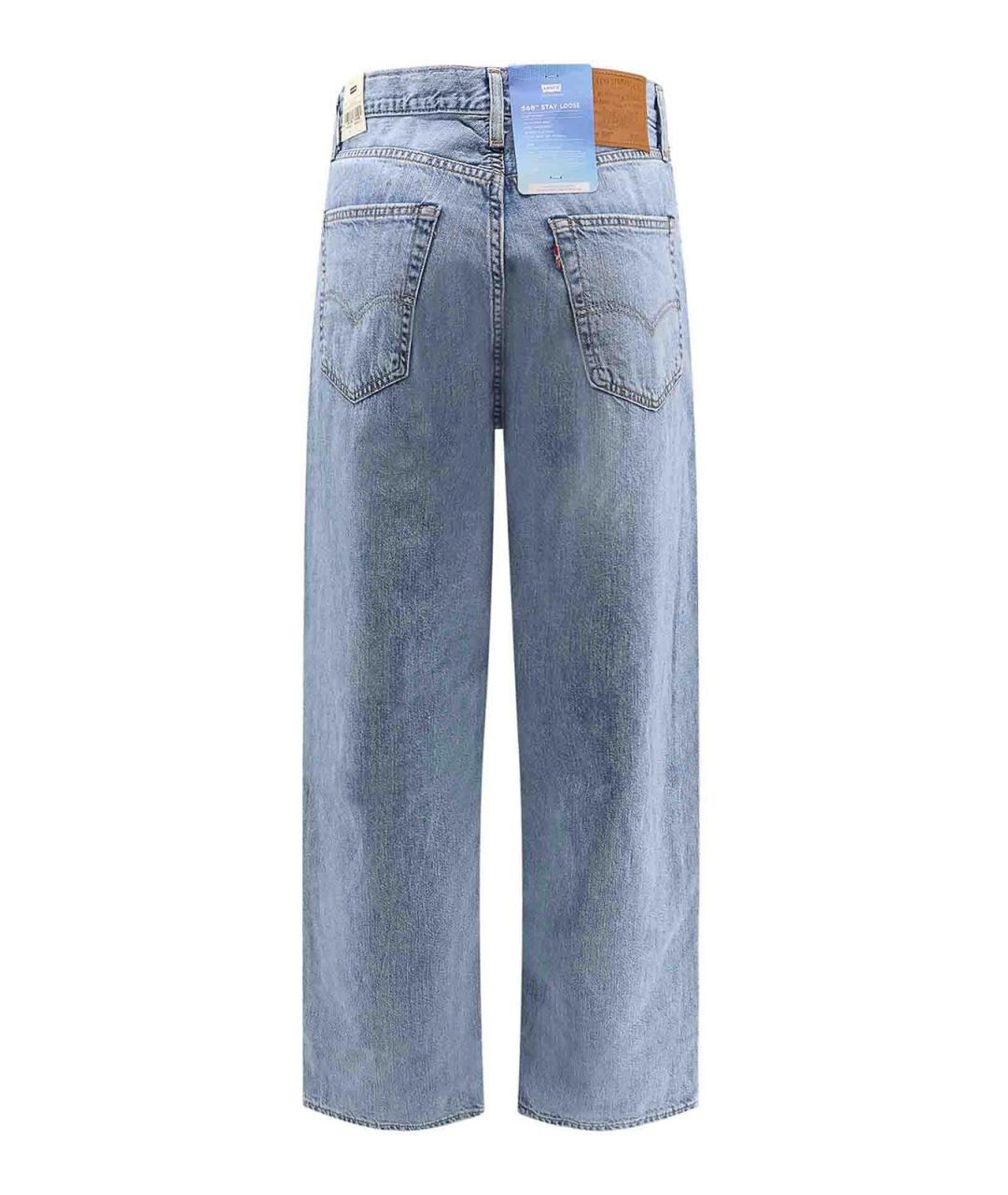 LEVI'S Голубые хлопковые прямые джинсы, фото 2
