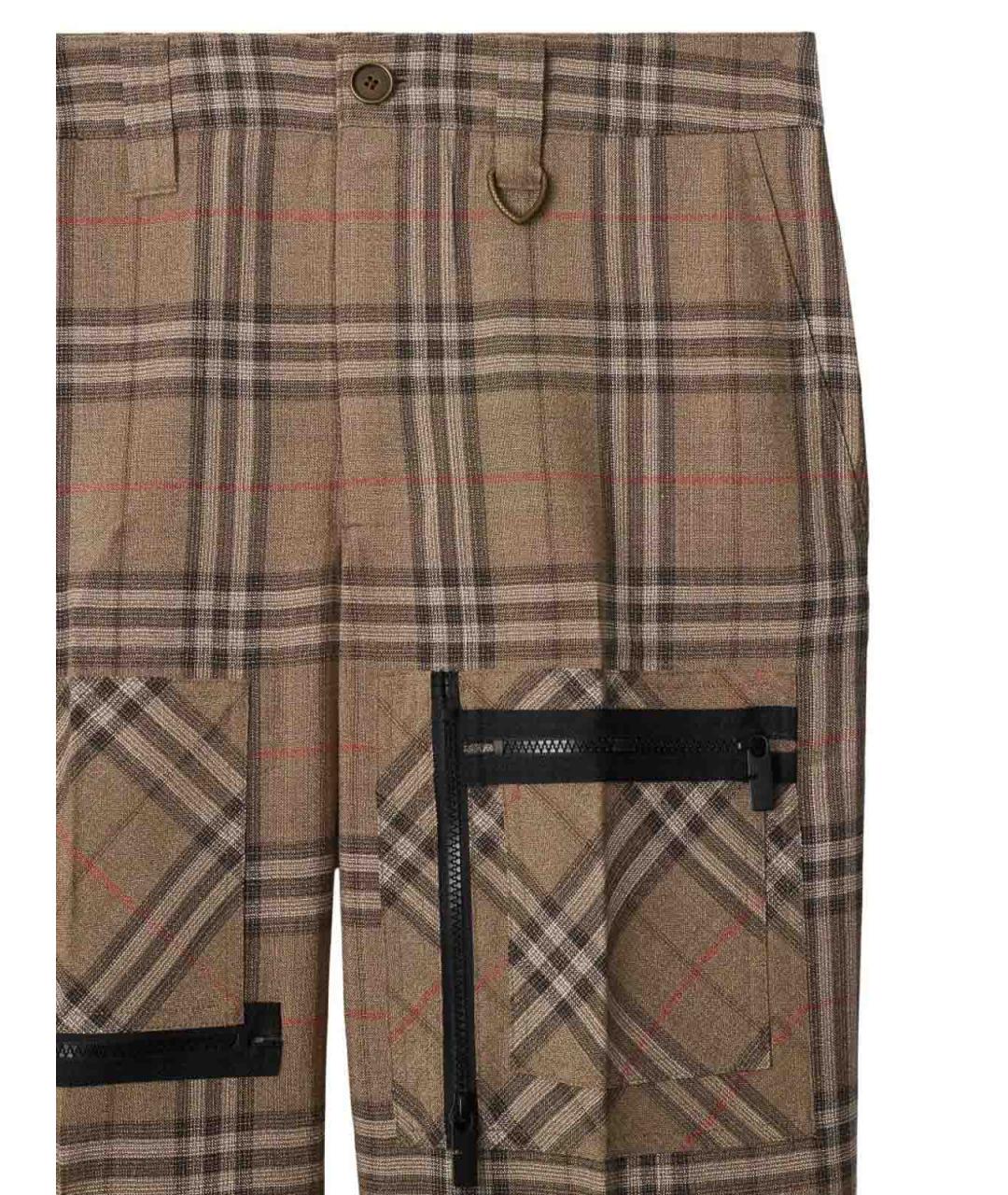 BURBERRY Коричневые шелковые повседневные брюки, фото 2