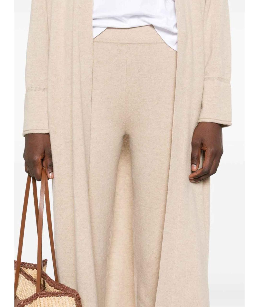MAX MARA Бежевые кашемировые брюки широкие, фото 3