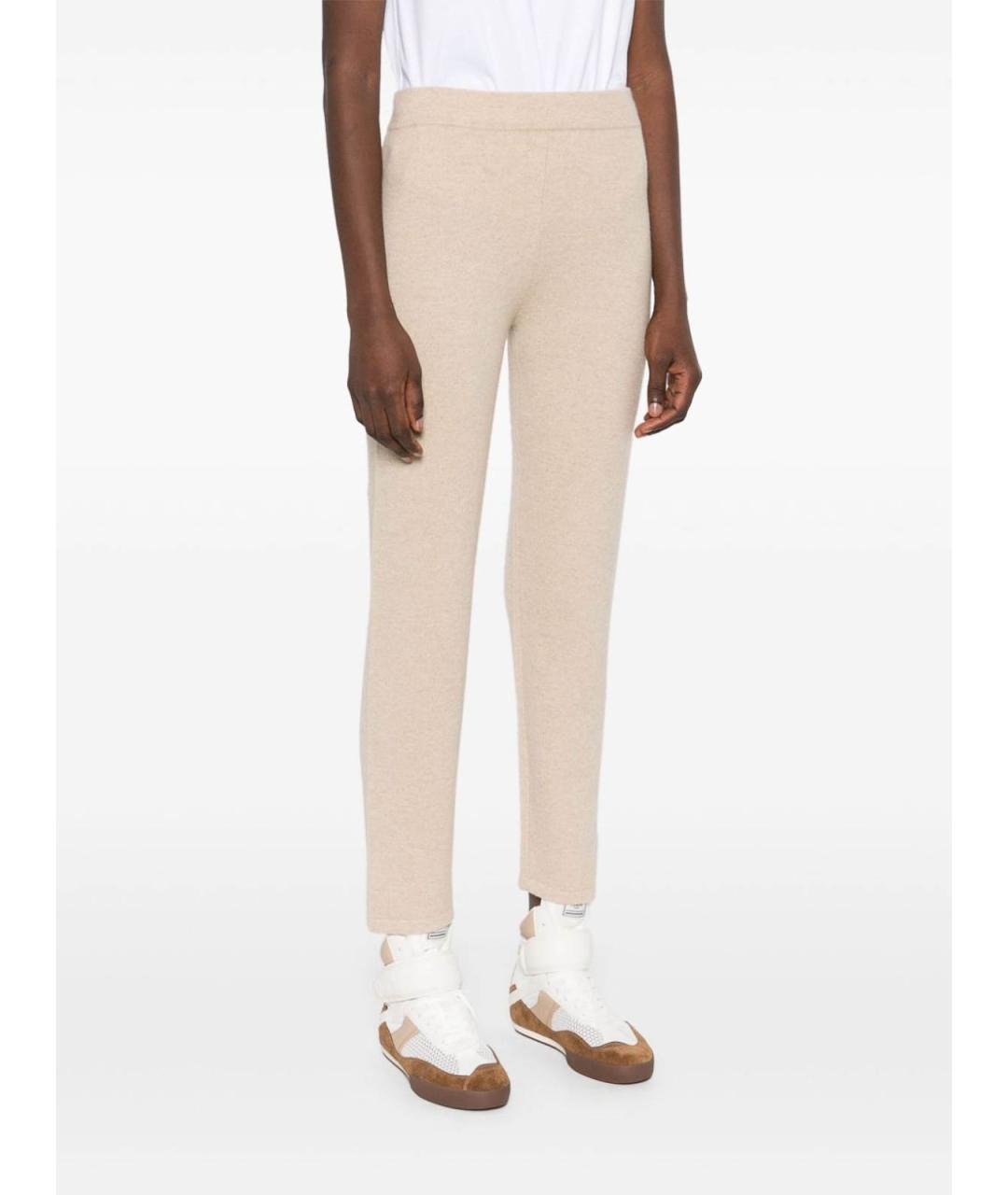 MAX MARA Бежевые кашемировые брюки широкие, фото 4