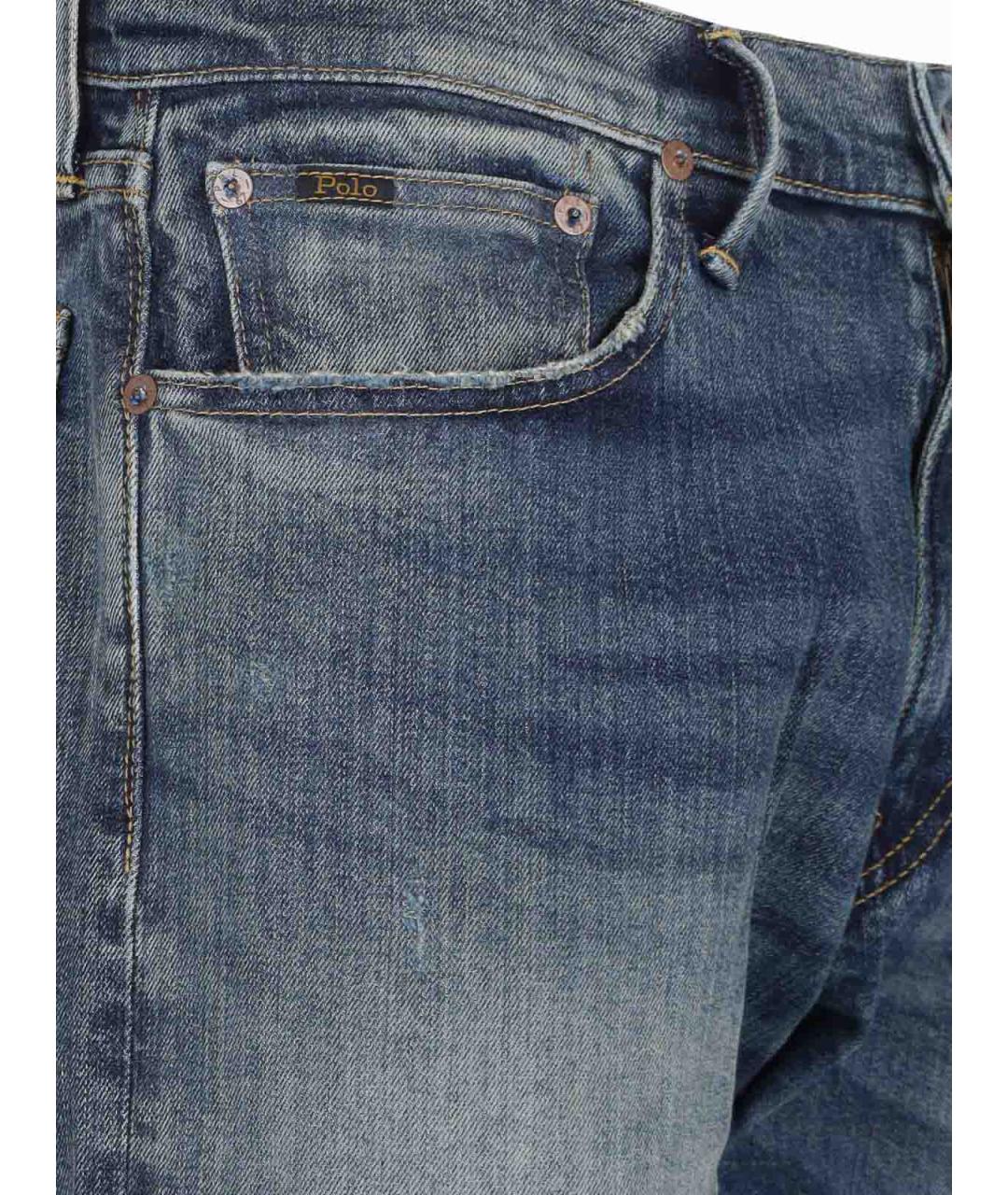 POLO RALPH LAUREN Синие хлопковые прямые джинсы, фото 5