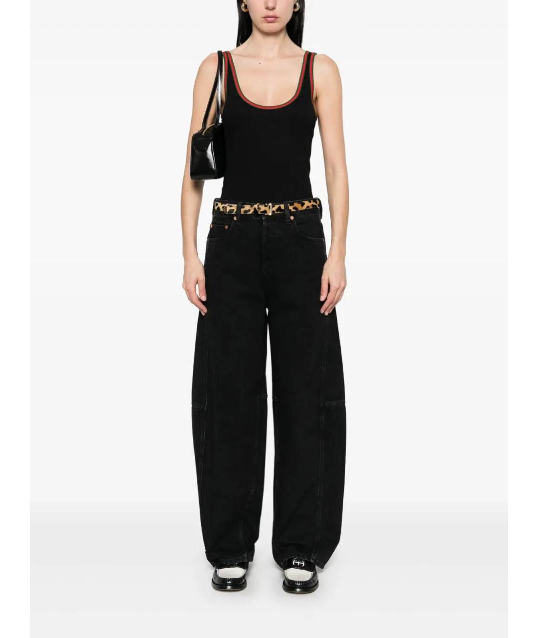 GUCCI Черные хлопковые прямые джинсы, фото 2