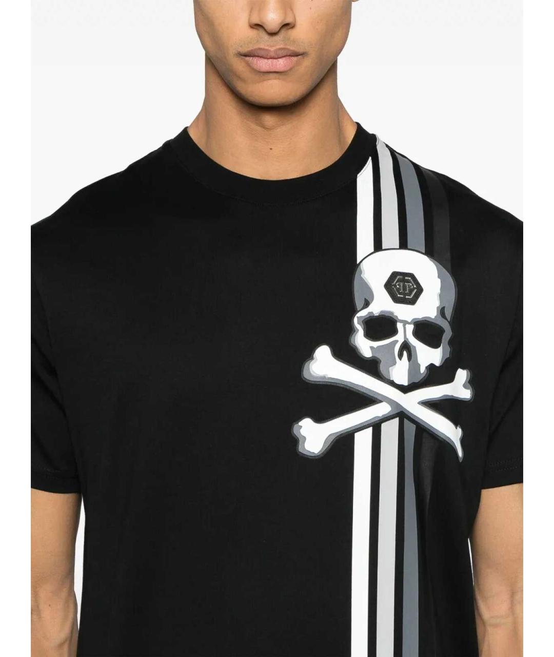 PHILIPP PLEIN Черная хлопковая футболка, фото 4
