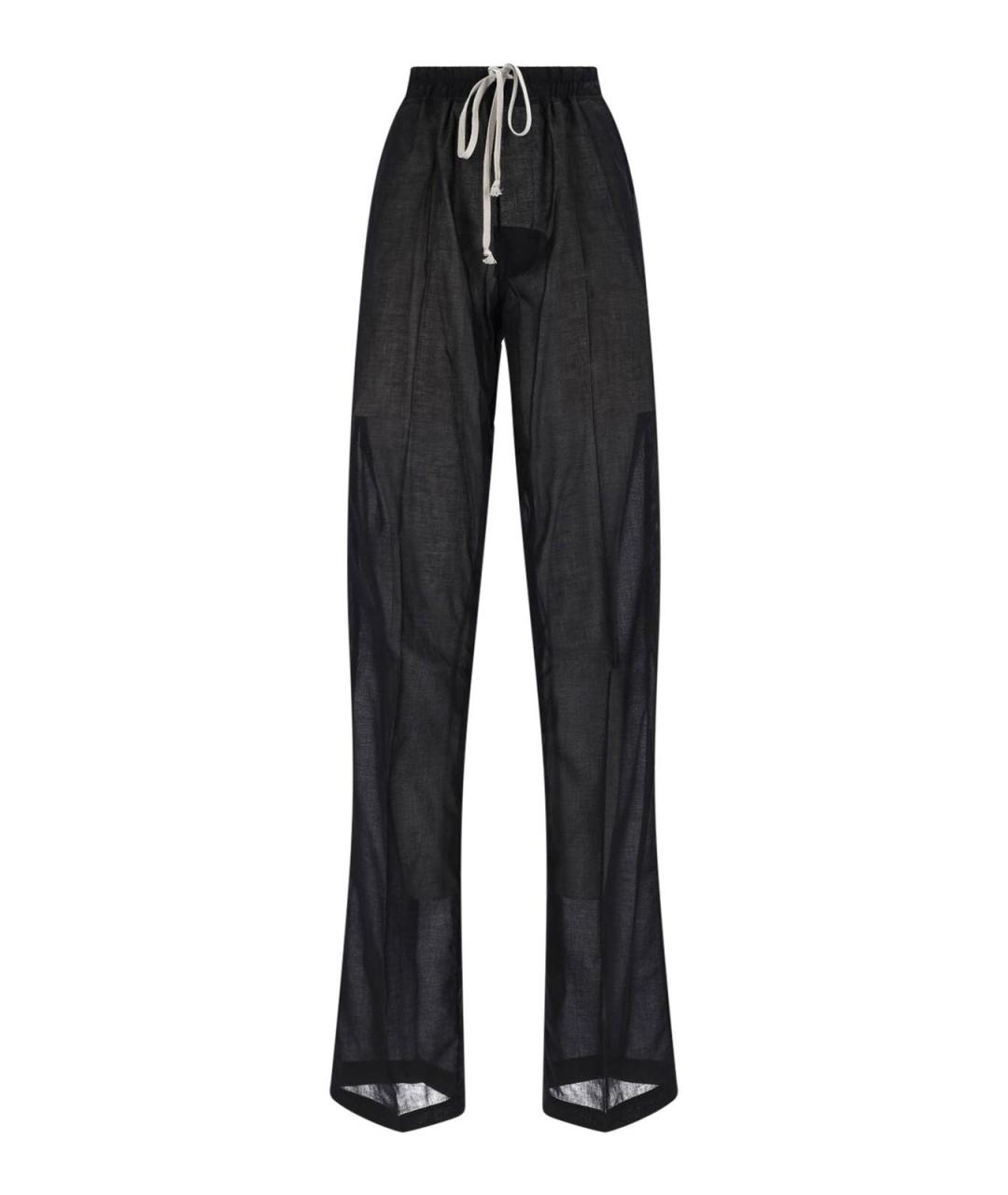 RICK OWENS Черные хлопковые брюки широкие, фото 1