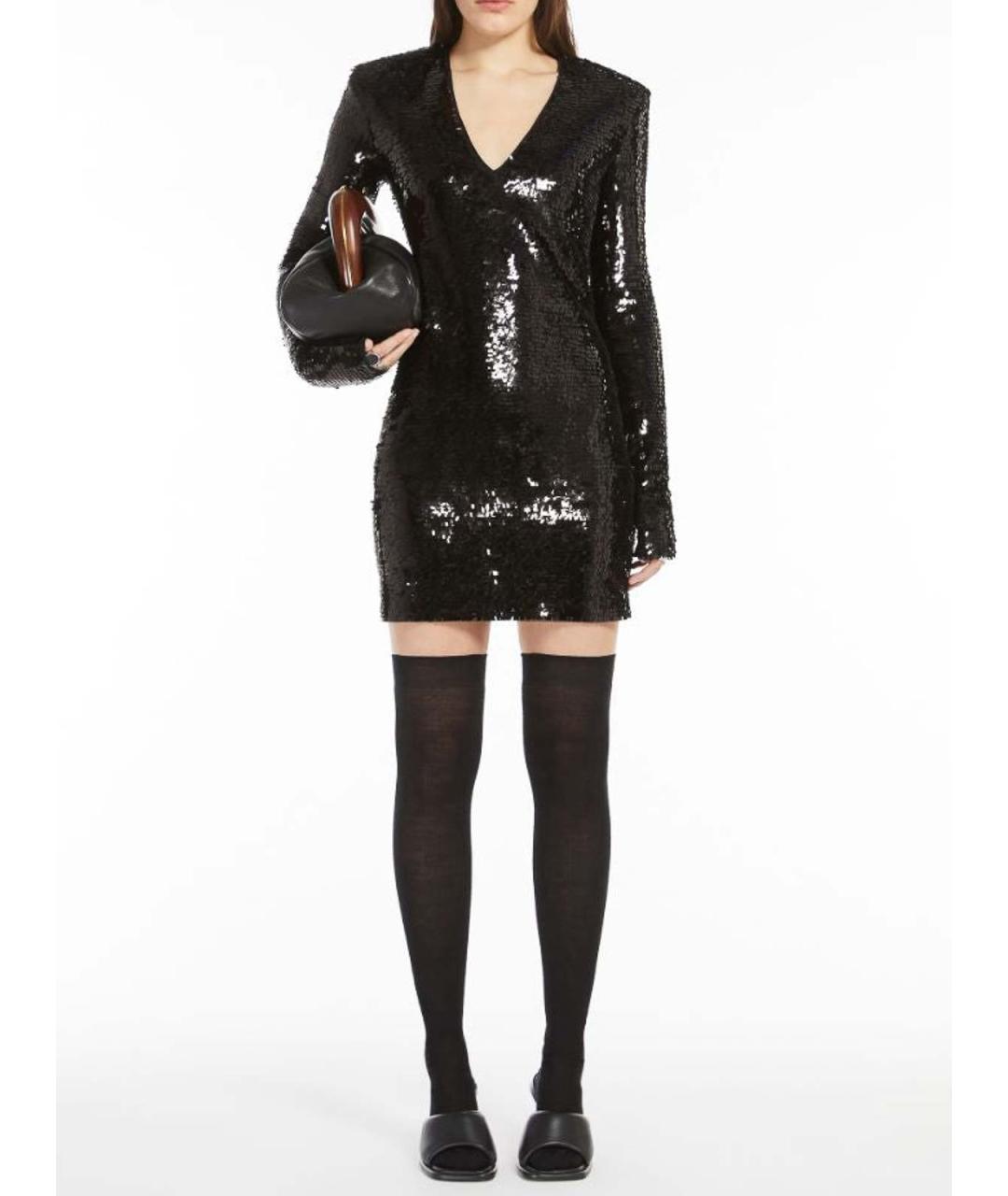 SPORTMAX Черное полиамидовое коктейльное платье, фото 2