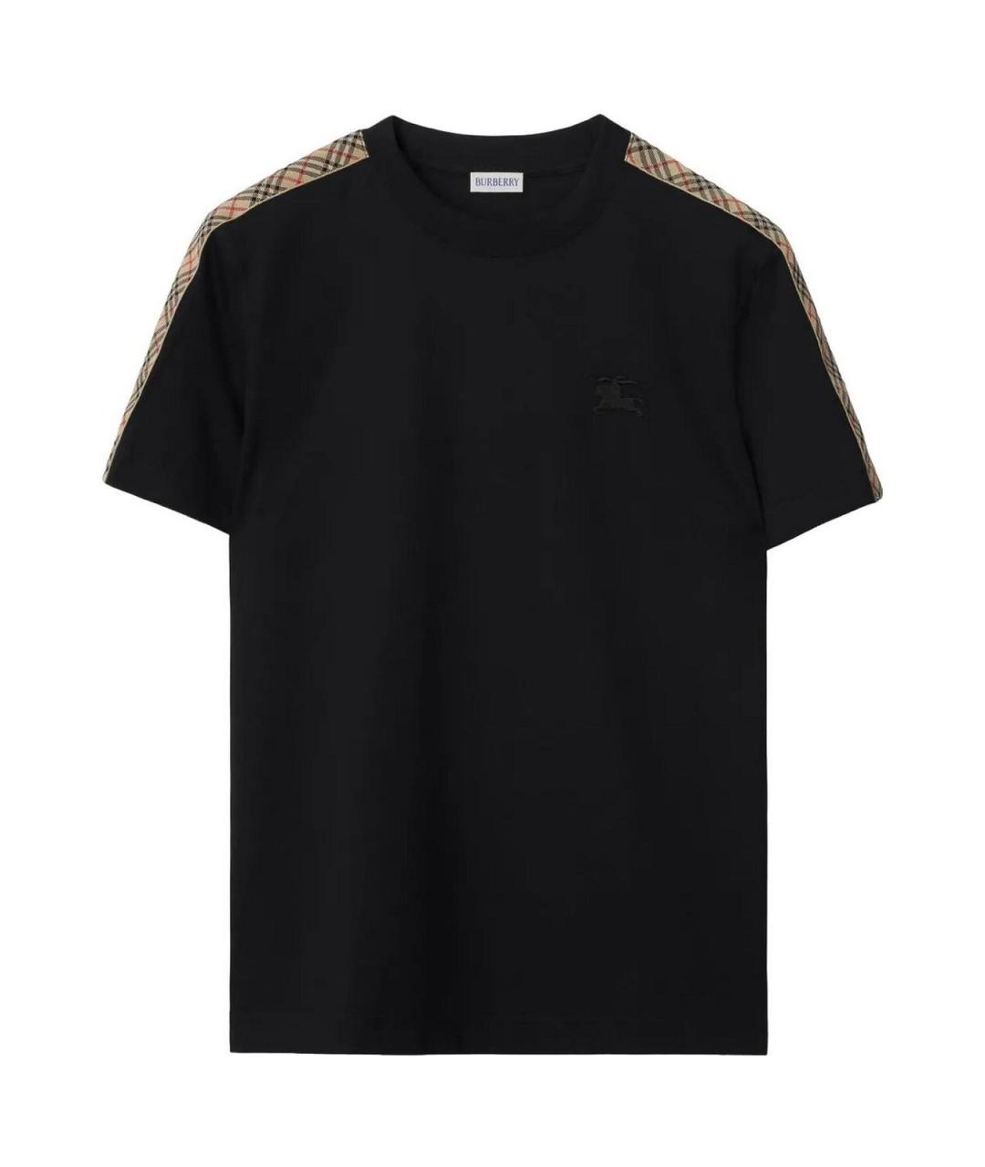 BURBERRY Черная хлопковая футболка, фото 1
