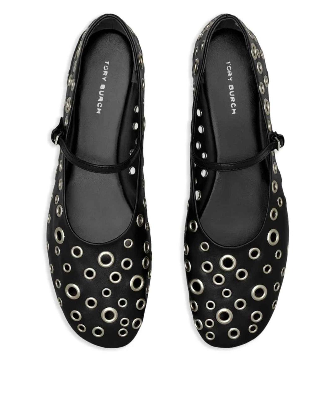 TORY BURCH Черные кожаные балетки, фото 3