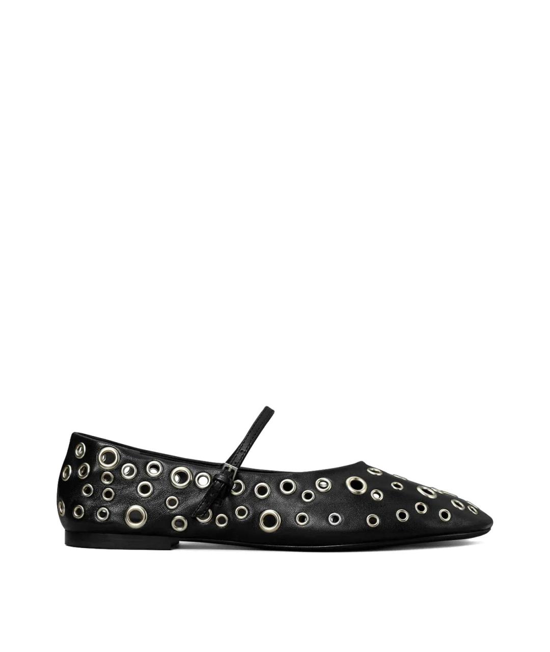 TORY BURCH Черные кожаные балетки, фото 1