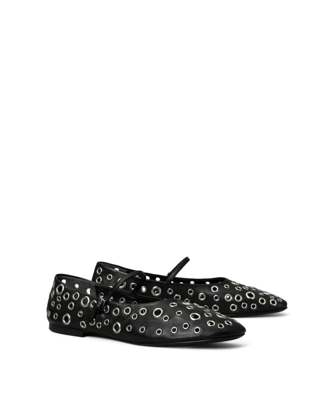 TORY BURCH Черные кожаные балетки, фото 4