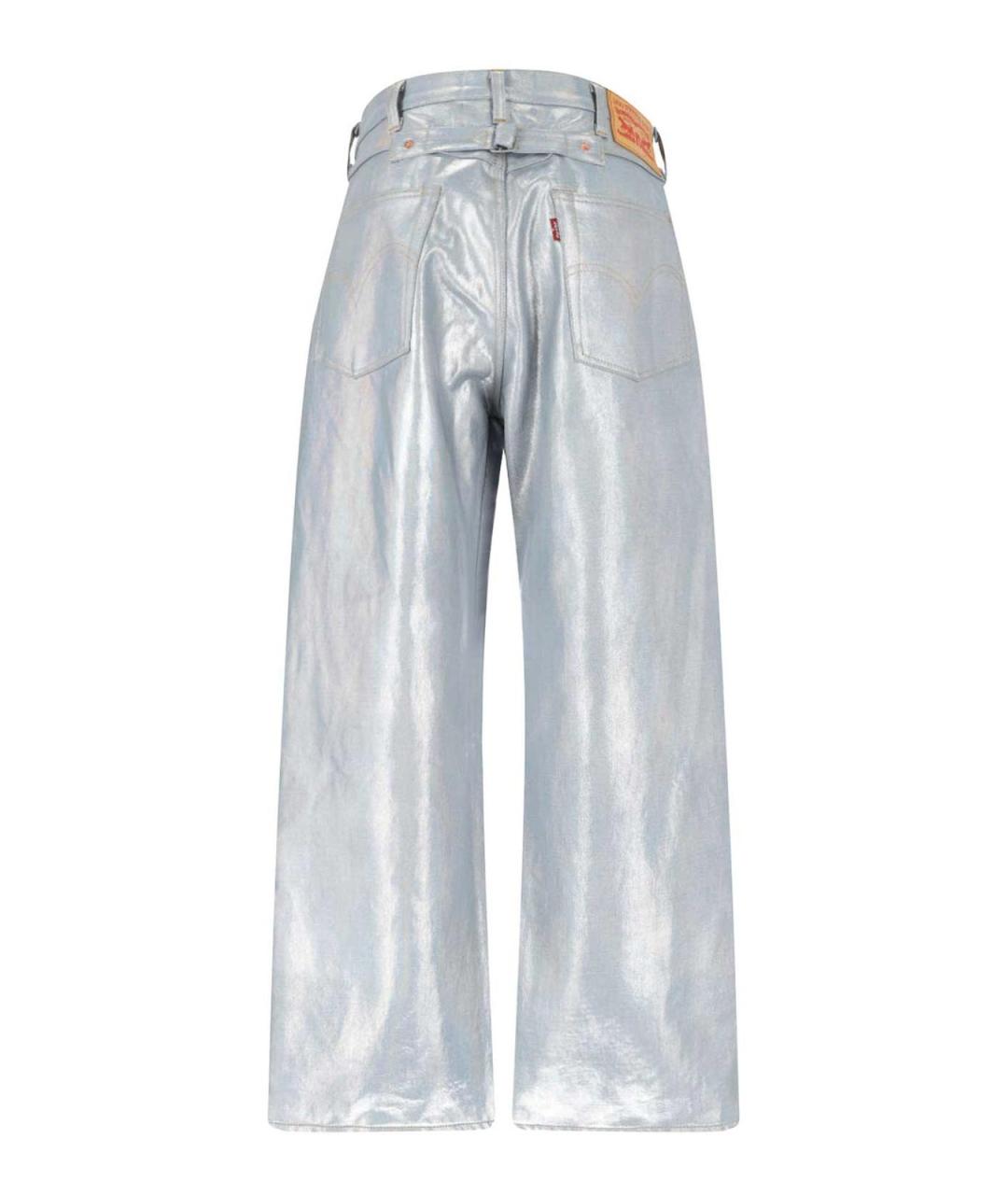 JUNYA WATANABE Серебряные хлопковые прямые джинсы, фото 2