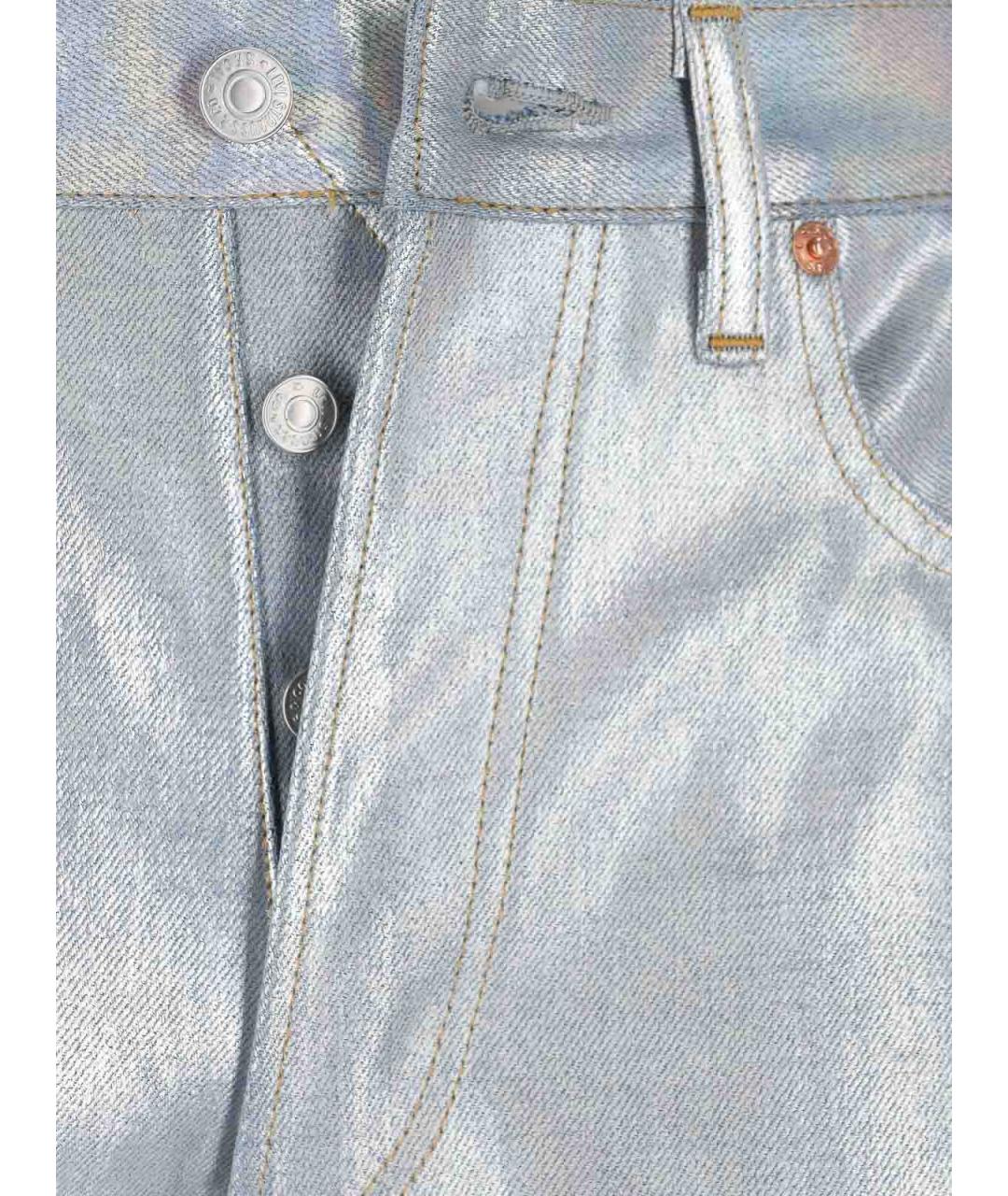 JUNYA WATANABE Серебряные хлопковые прямые джинсы, фото 5