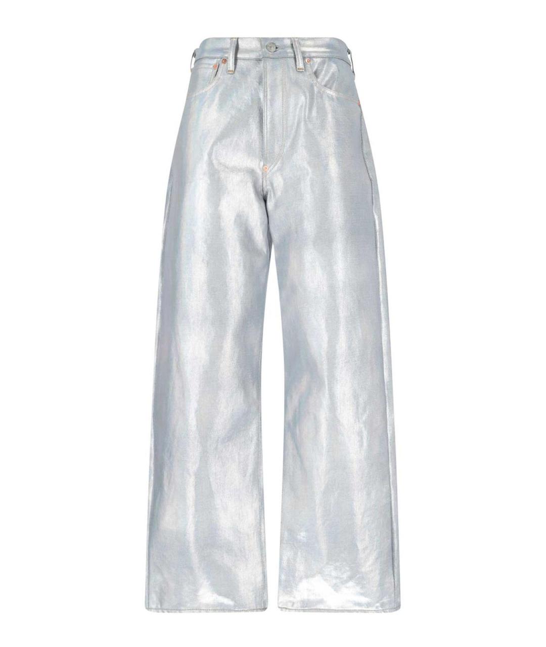 JUNYA WATANABE Серебряные хлопковые прямые джинсы, фото 1