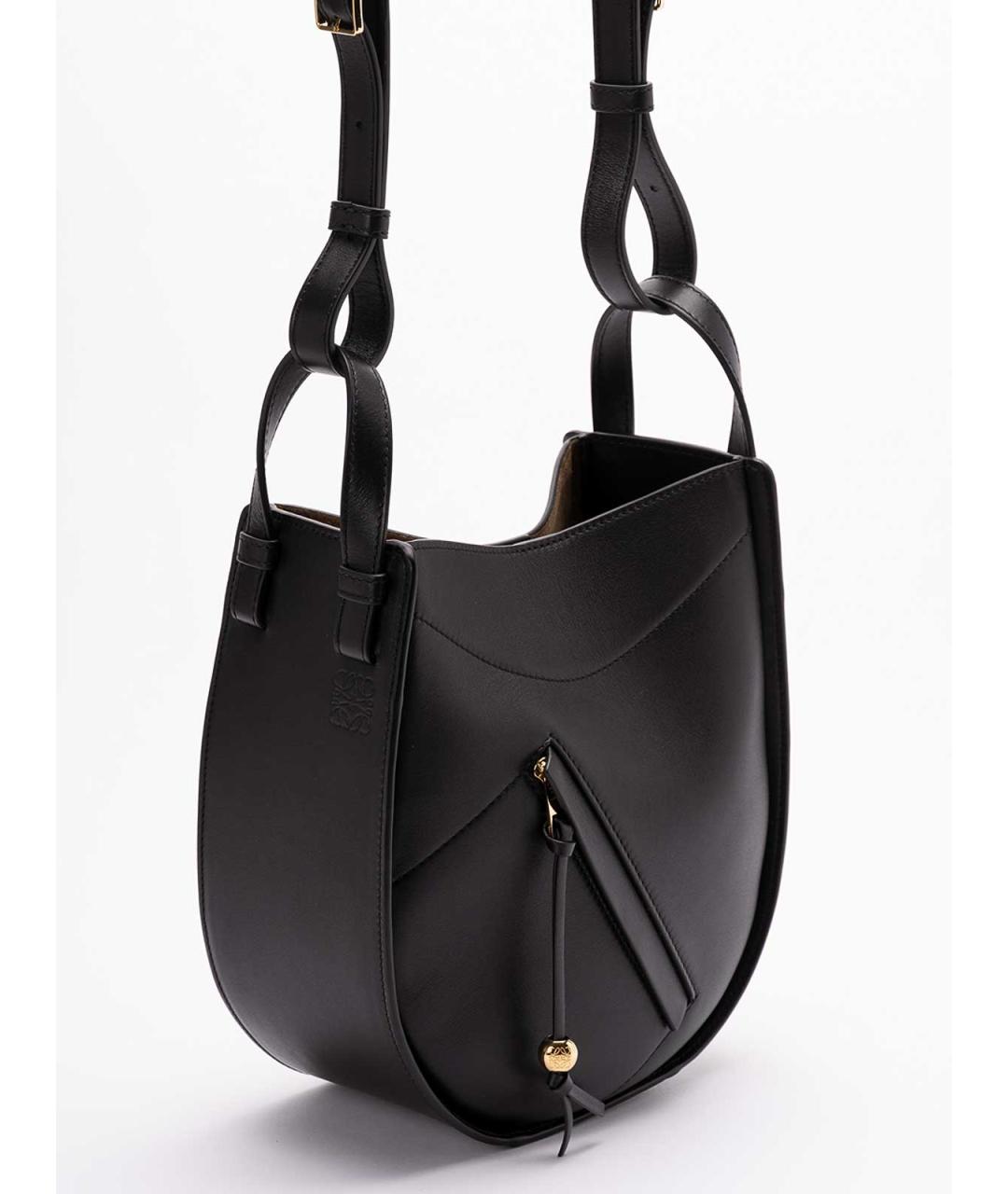 LOEWE Черная кожаная сумка тоут, фото 3
