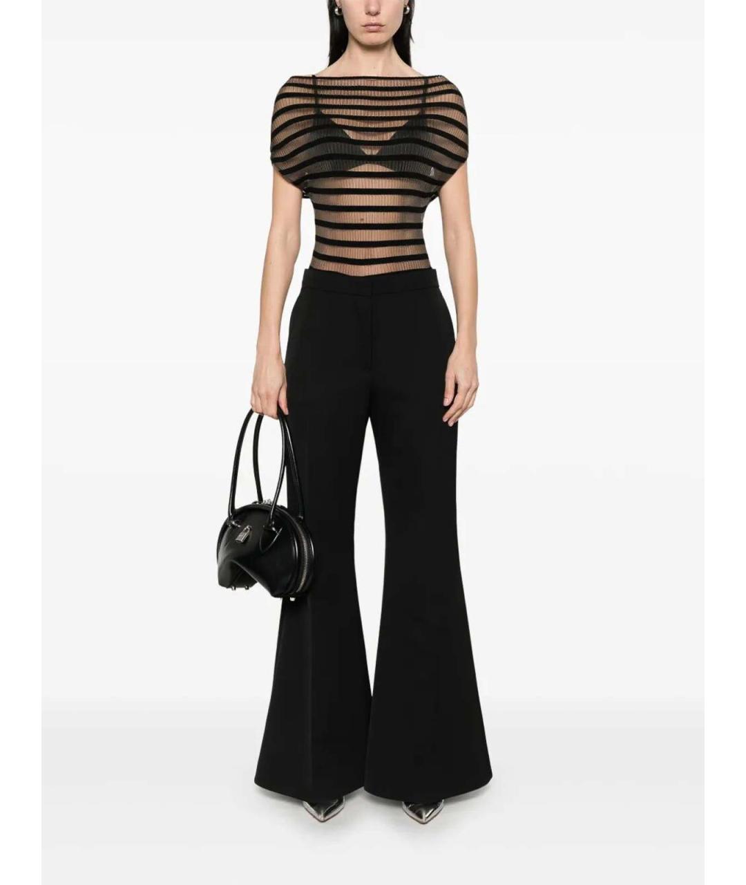 GIVENCHY Черные шерстяные прямые брюки, фото 2