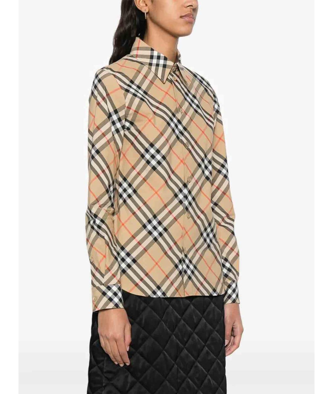 BURBERRY Бежевая хлопковая рубашка, фото 4