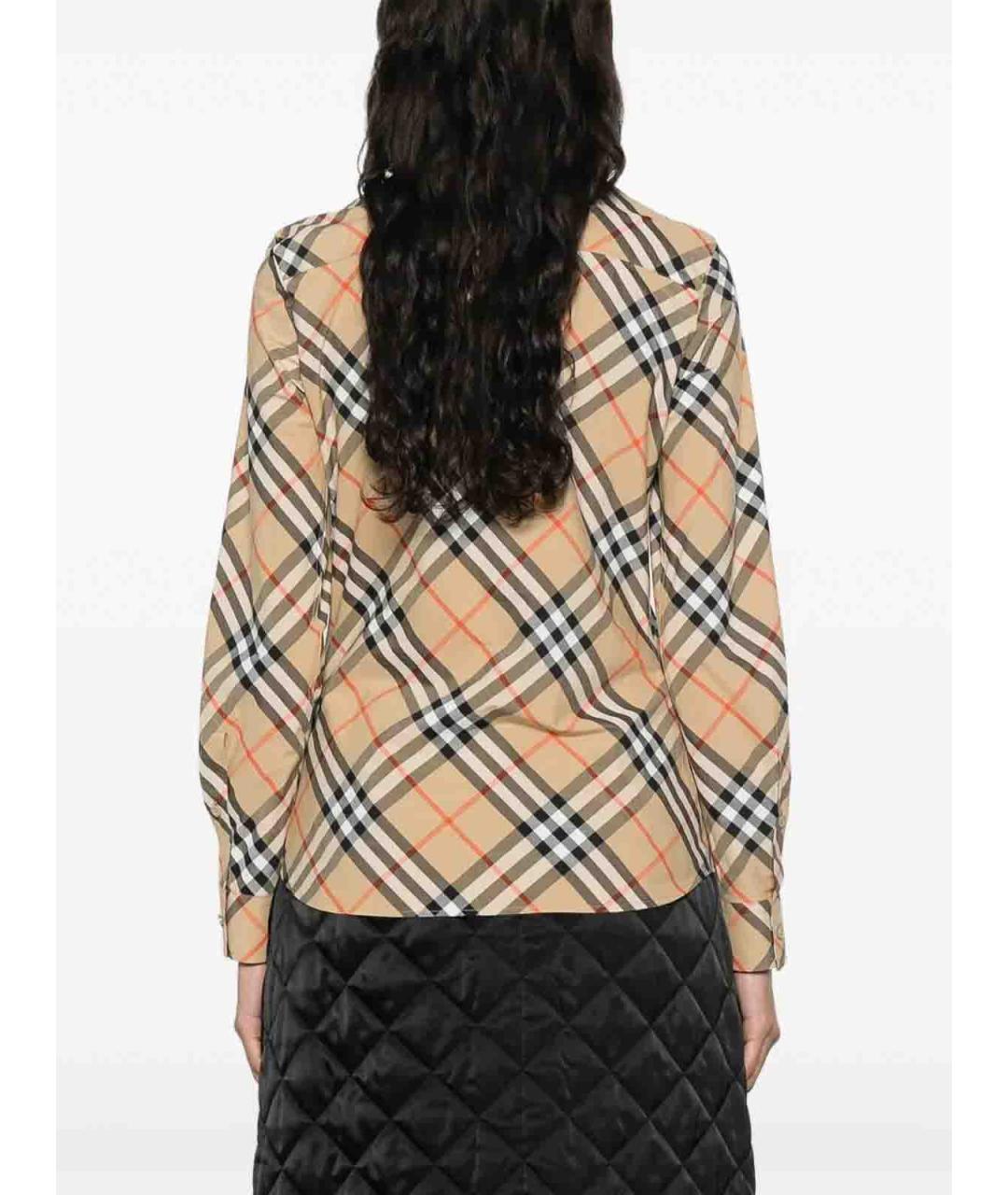 BURBERRY Бежевая хлопковая рубашка, фото 3