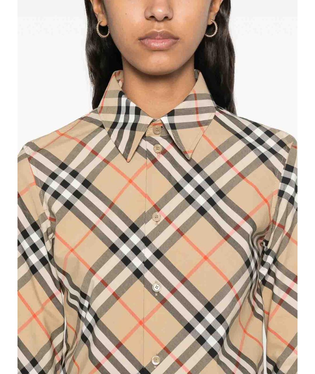 BURBERRY Бежевая хлопковая рубашка, фото 2