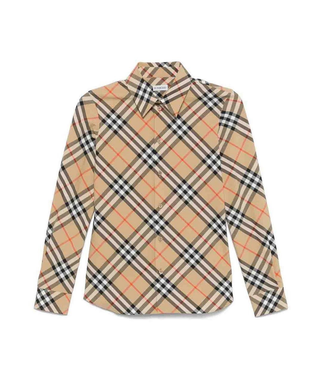 BURBERRY Бежевая хлопковая рубашка, фото 1