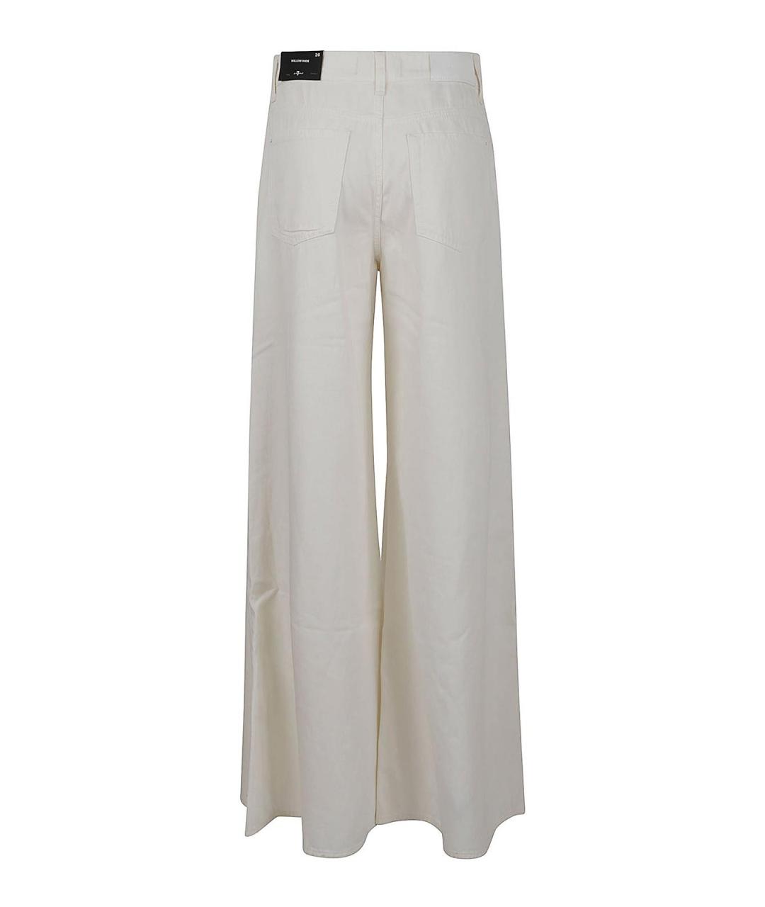 7 FOR ALL MANKIND Синие хлопко-льняные джинсы клеш, фото 2