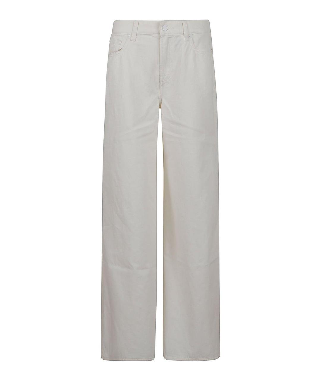 7 FOR ALL MANKIND Синие хлопко-льняные джинсы клеш, фото 1