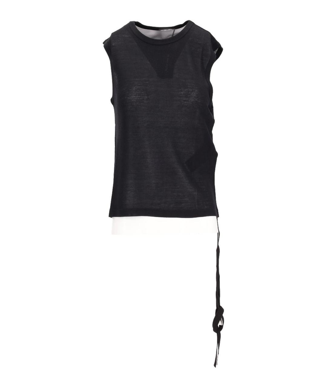 ANN DEMEULEMEESTER Черная хлопковая майка, фото 1