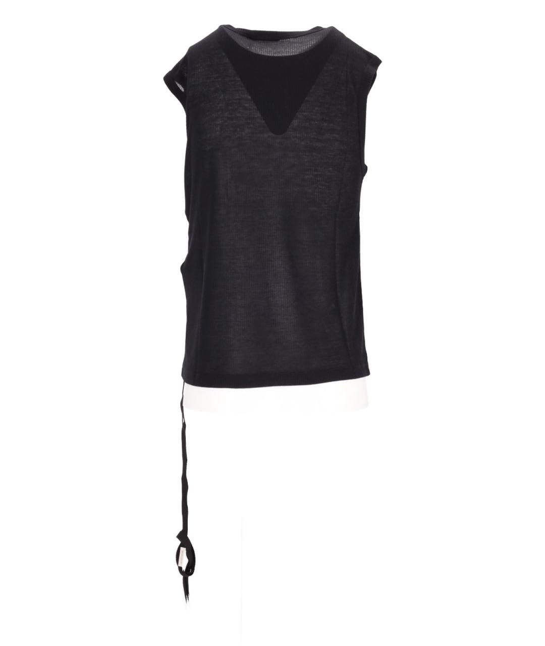 ANN DEMEULEMEESTER Черная хлопковая майка, фото 4