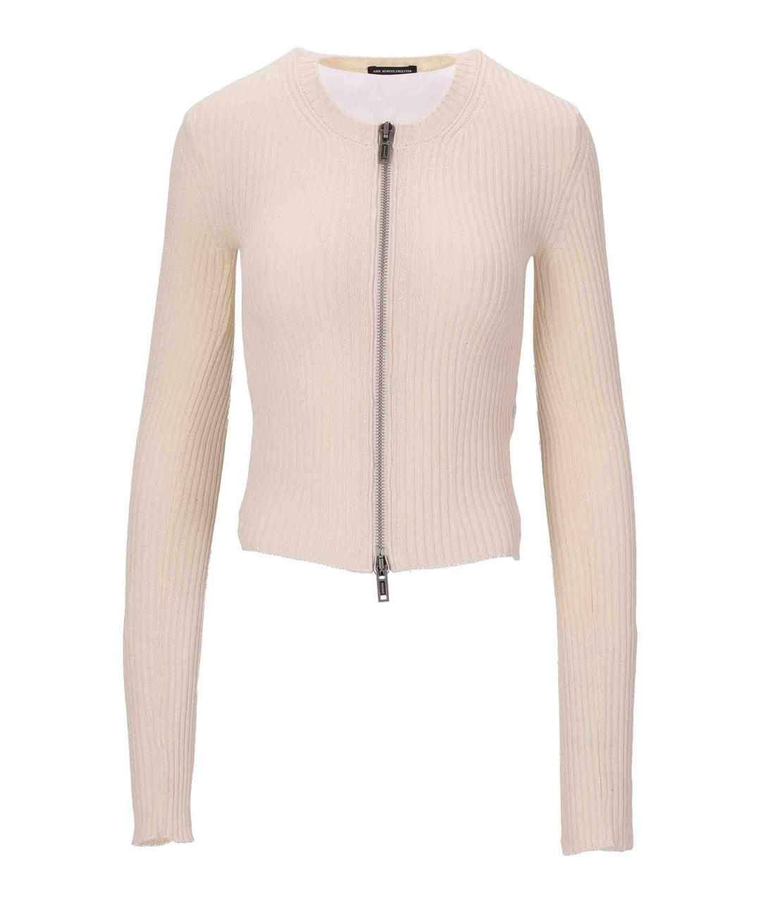 ANN DEMEULEMEESTER Бежевый шерстяной кардиган, фото 1