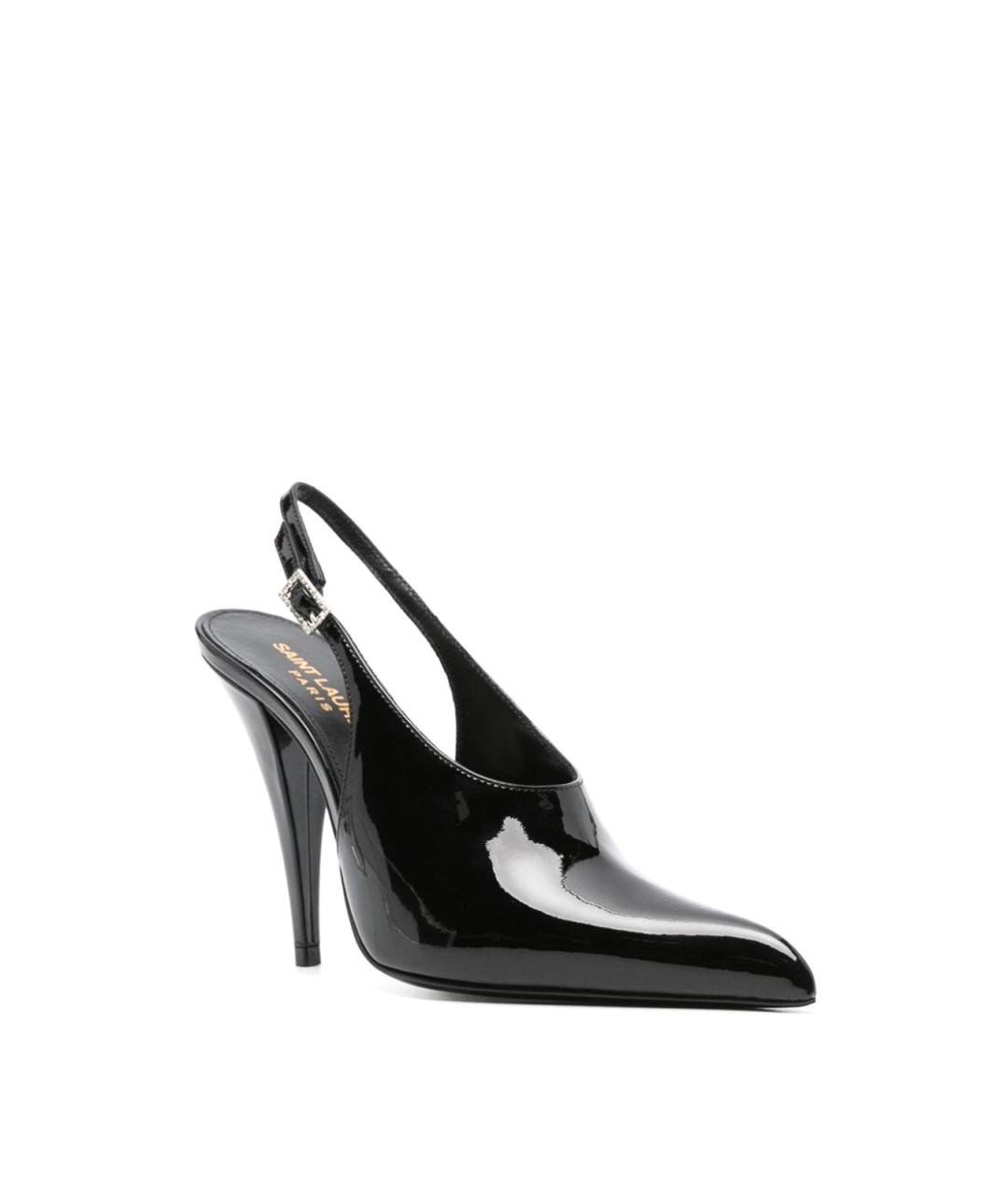 SAINT LAURENT Черные туфли из лакированной кожи, фото 2