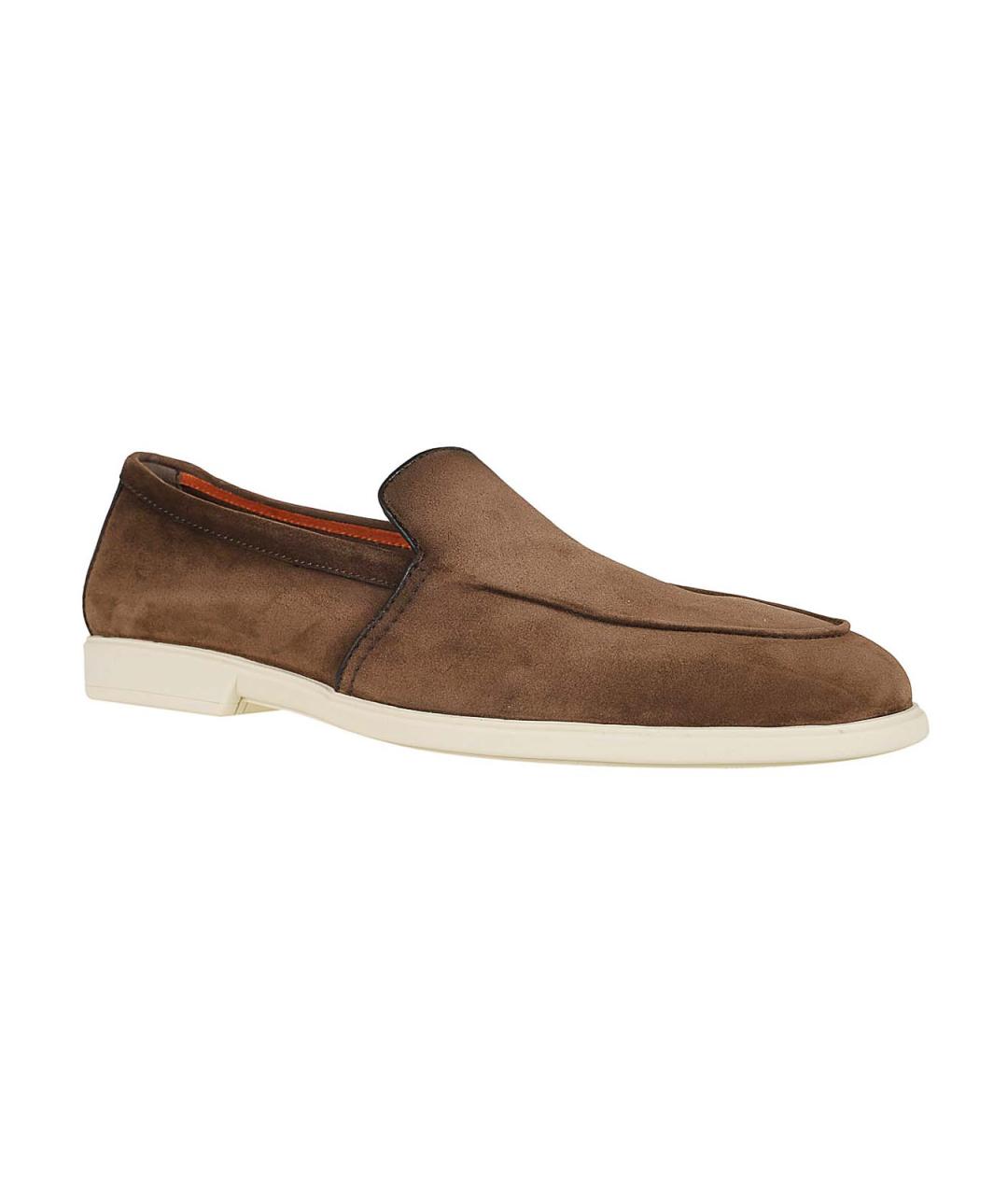 SANTONI Коричневые кожаные лоферы, фото 2