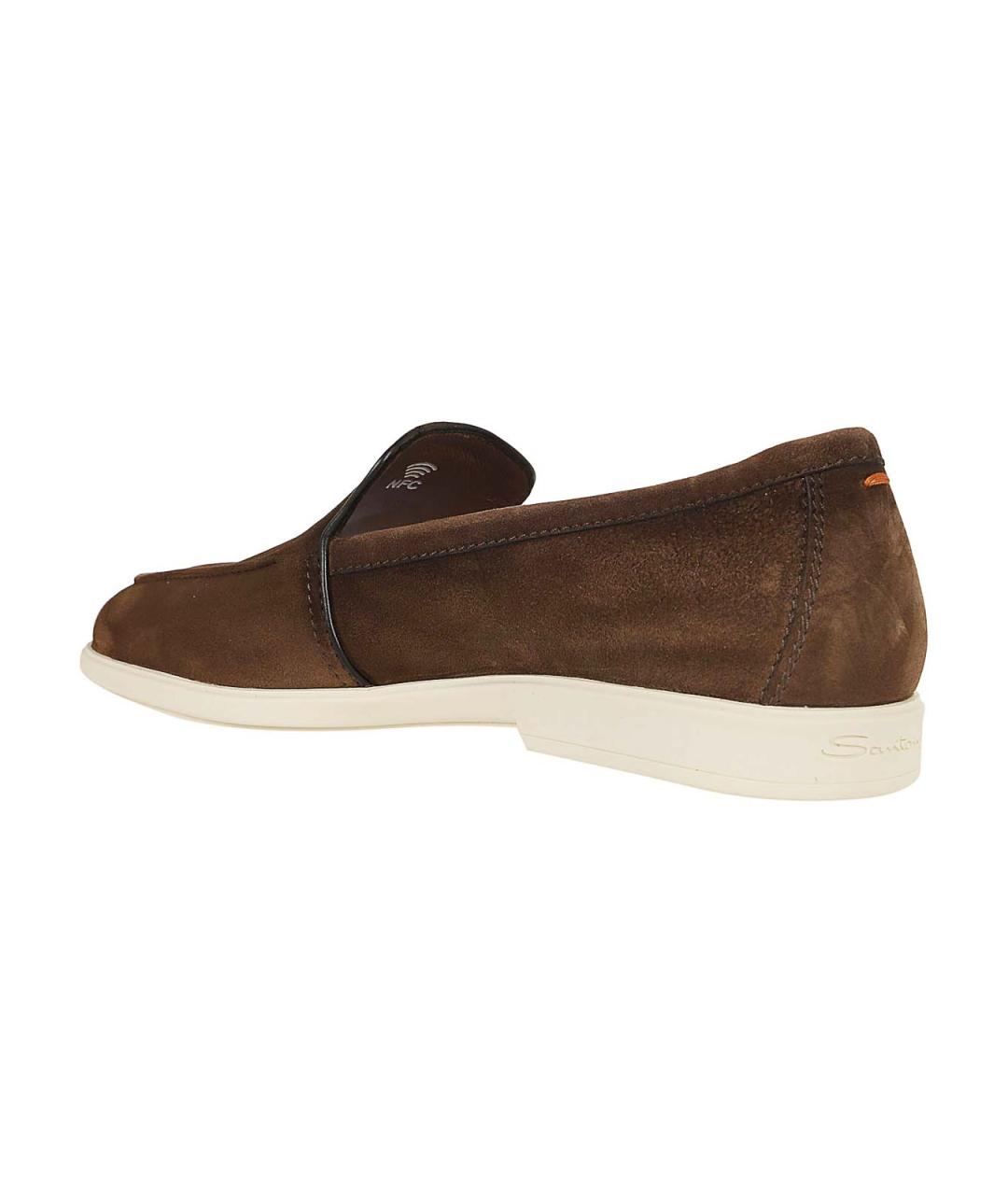 SANTONI Коричневые кожаные лоферы, фото 3