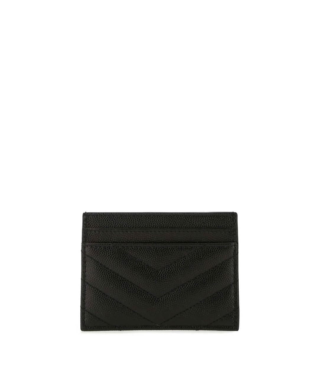 SAINT LAURENT Черный кожаный кардхолдер, фото 2