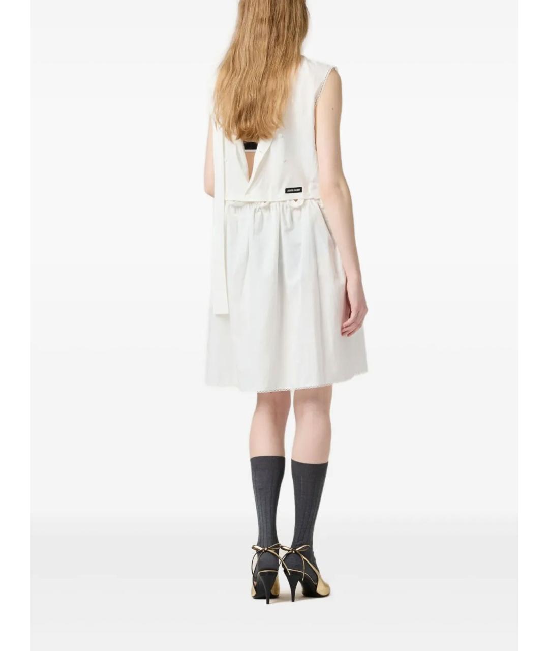 MIU MIU Белое хлопковое повседневное платье, фото 3