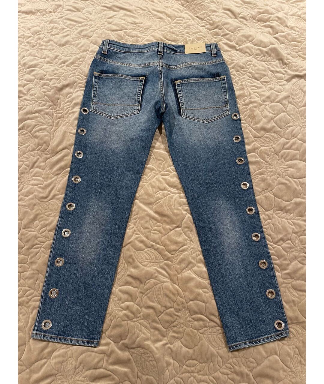 GAELLE BONHEUR Синие хлопковые прямые джинсы, фото 2