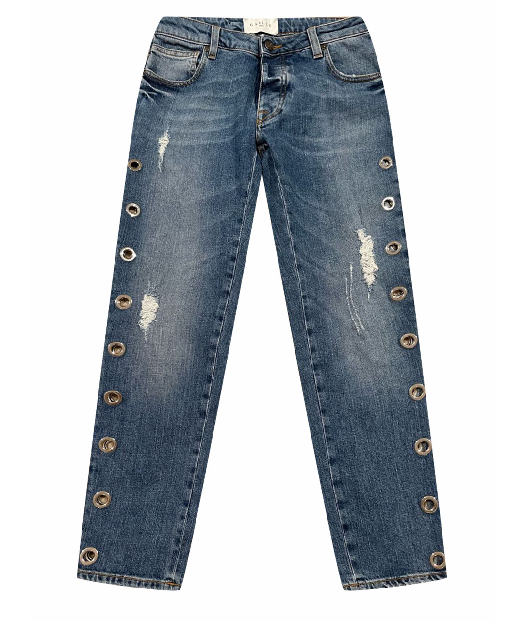 GAELLE BONHEUR Синие хлопковые прямые джинсы, фото 1