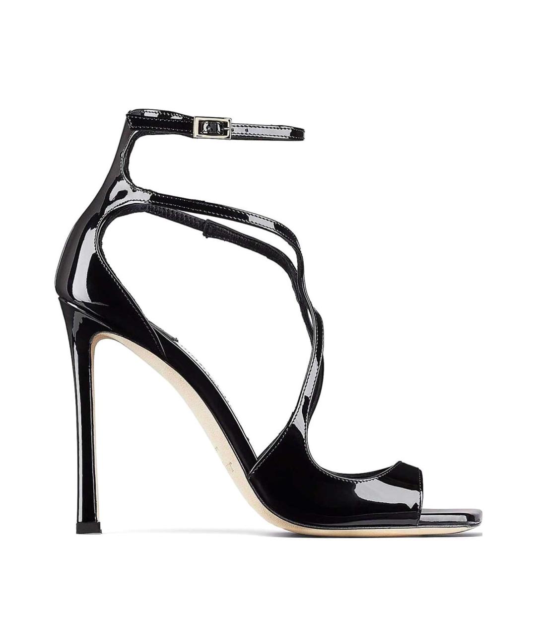 JIMMY CHOO Черные босоножки из лакированной кожи, фото 1